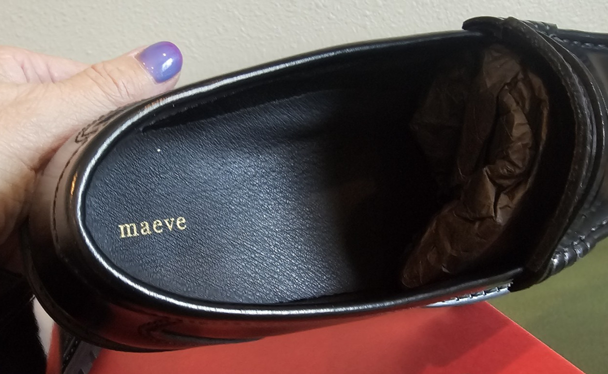 Maeve Anthropologie Lug Sole Black Penny Loafers Shoes NEW NIB