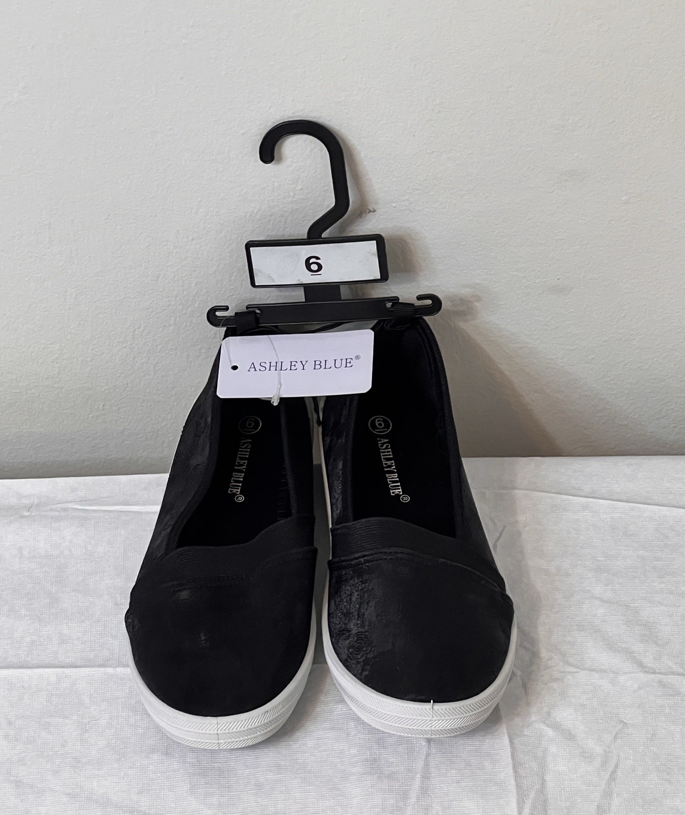 Ashley Blue Women’s Size 6 Black Slip On Canvas Sneakers Casual Shoes NWT