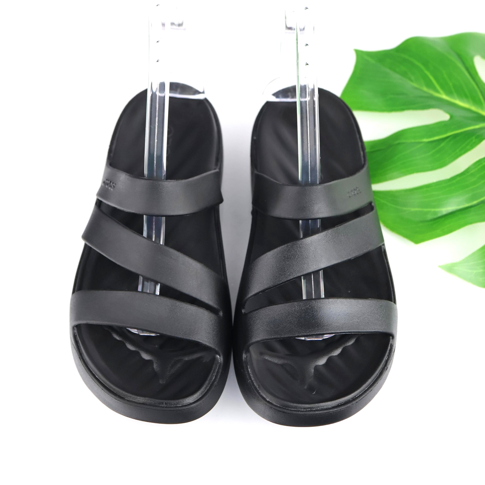 Crocs Womens Getaway Strappy Sandal Size 10 Black Slide Comfort Beach Pool Shoes