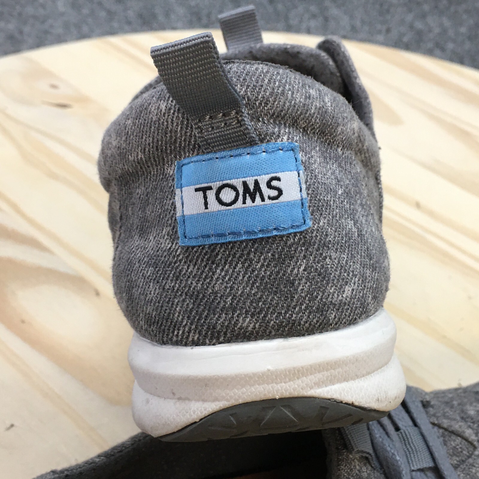 Toms Del Rey Shoes Womens 7.5 Casual Sneakers Walking Gra Fabric Lace Up Comfort