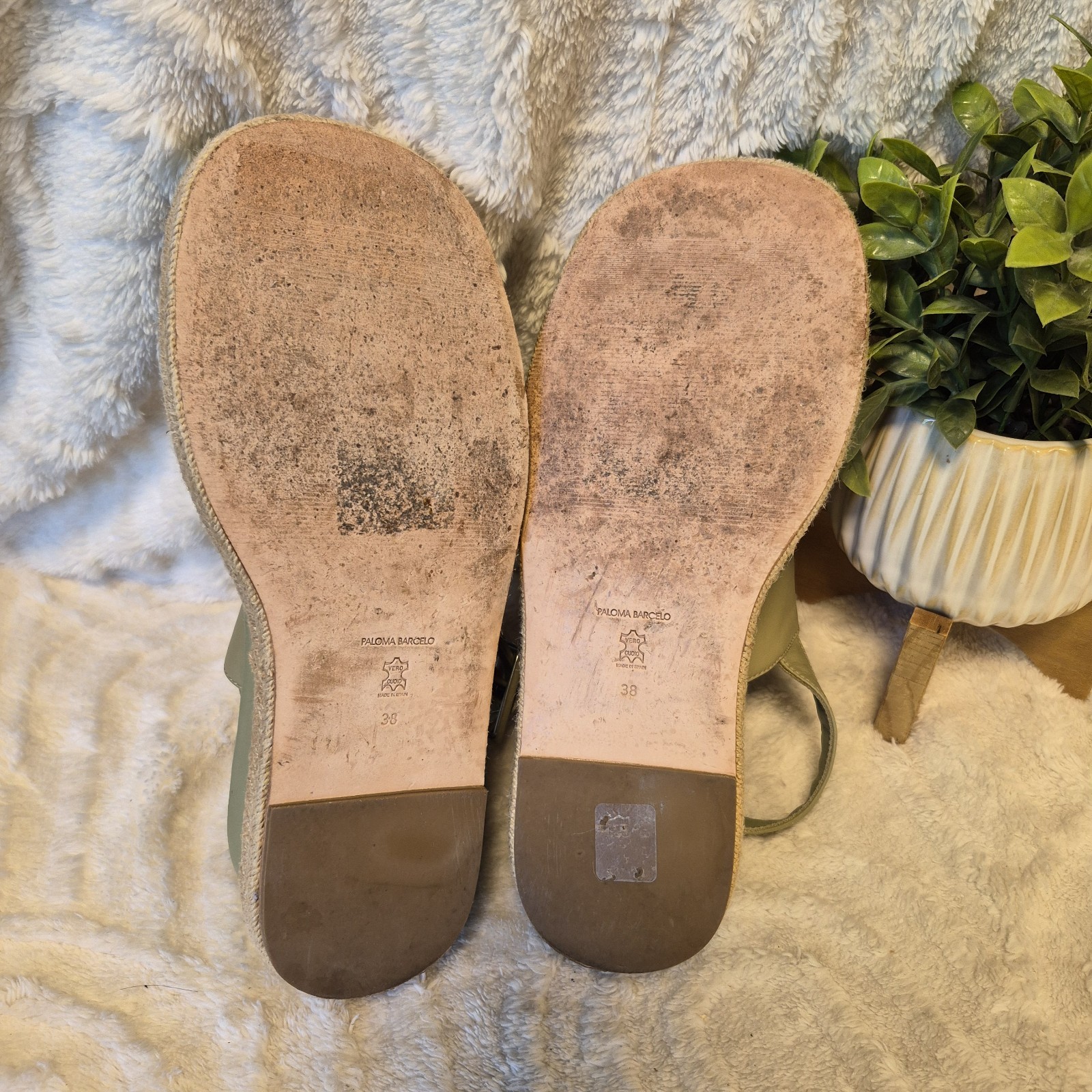 Paloma Barcelo x Anthropologie Adeline Platform Sandal Green Leather Size 8 $595