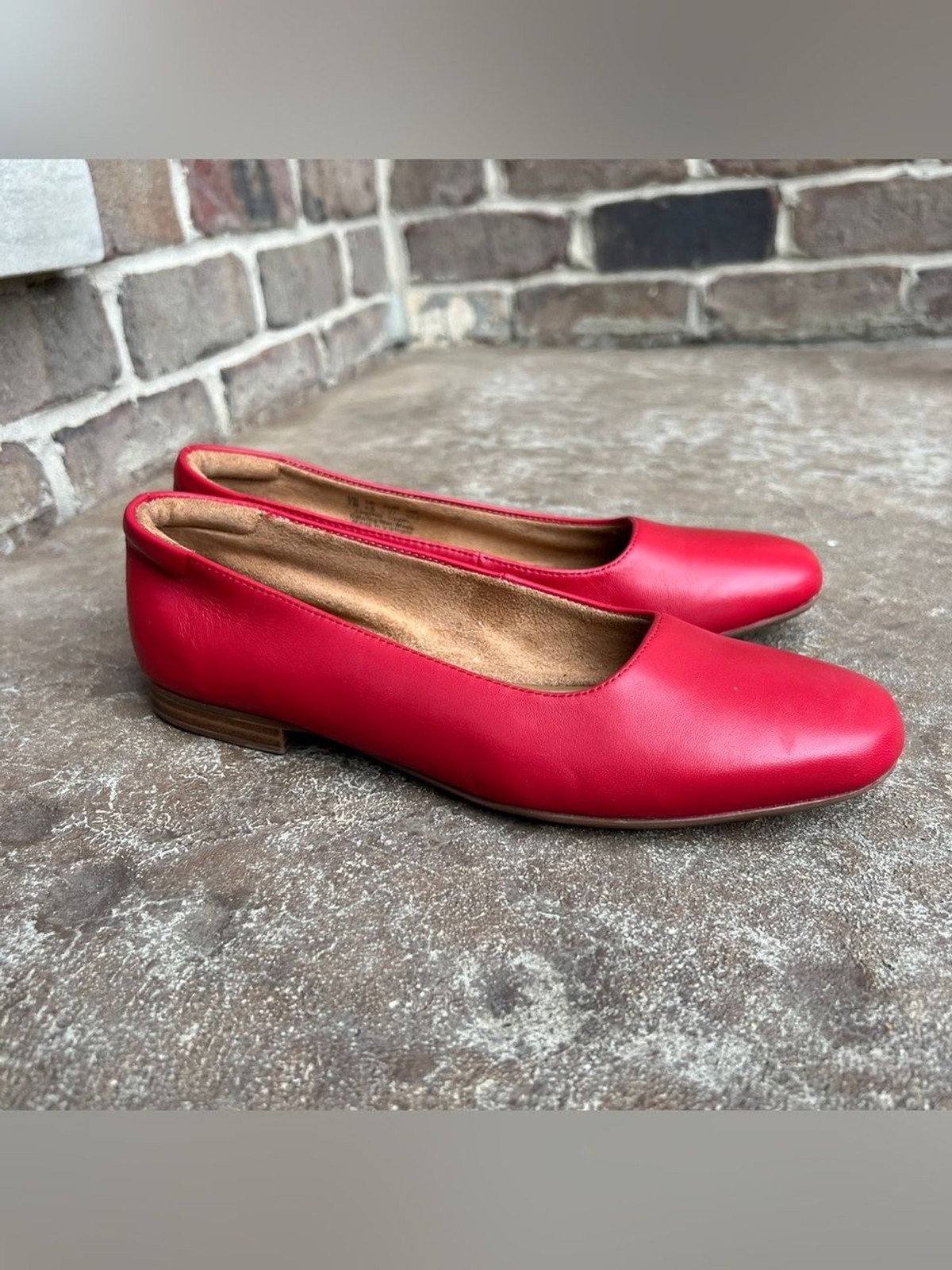 Naturalizer Kelly Red Leather Ballet Flats Sz 7