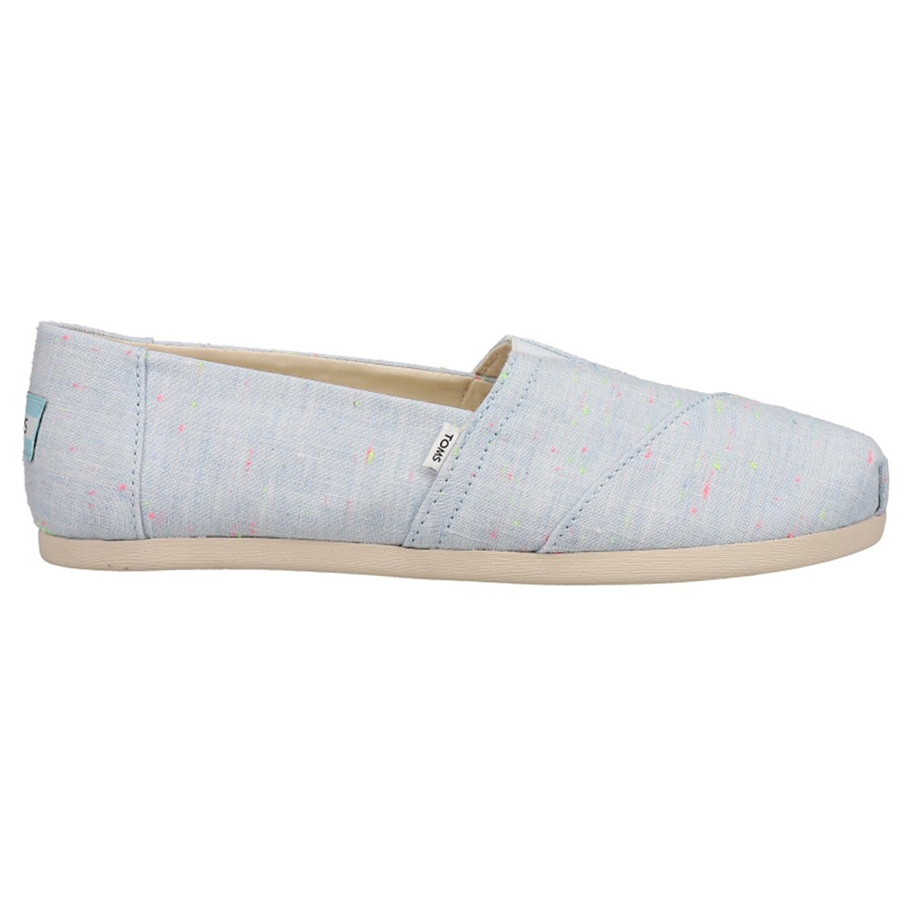 TOMS Alpargata Canvas Slip On Womens Blue Flats Casual 10017740T