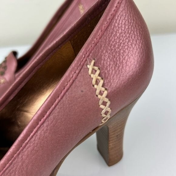 Gianni Bini Mauve Studded Heels Bohemian Stitching Size 7.5 Business Formal
