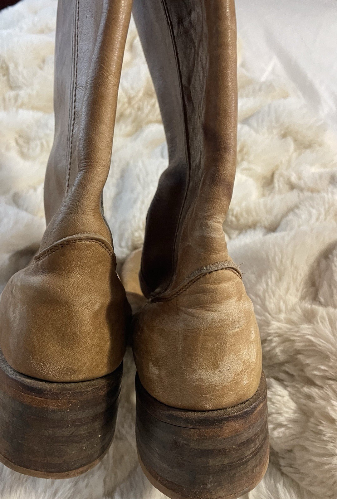 Vintage Wrangler Handmade in USA Campus Boots Size 7 Western RARE Knee High