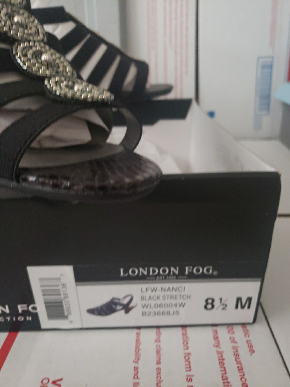London Fog Nanci Womens Black Strappy Sandals Shoes Size 8.5 M NIB #00s
