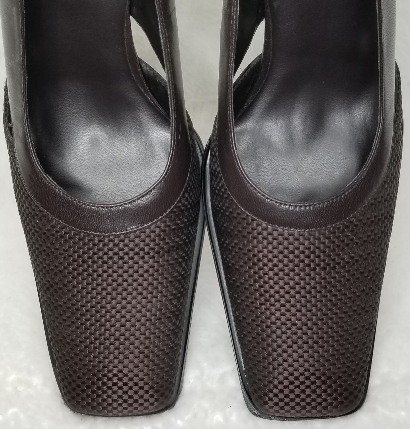 SACHA TOO SQUARE TOE BROWN PUMPS FORMAL BUSINESS BLOCK HIGH HEELS WOMENS 8.5M
