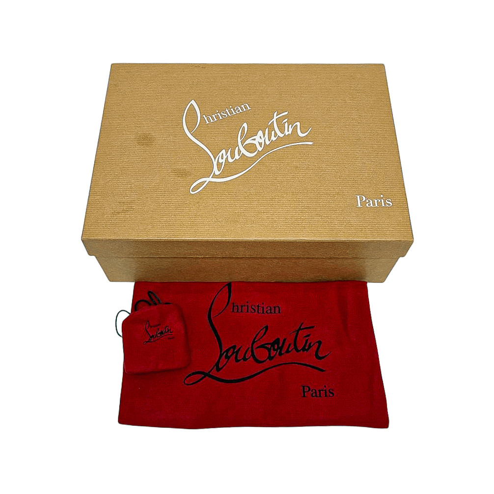 Christian Louboutin Iriza 100 Lurex Modernist Multi Gold Pumps 4.25 Heel EU 39