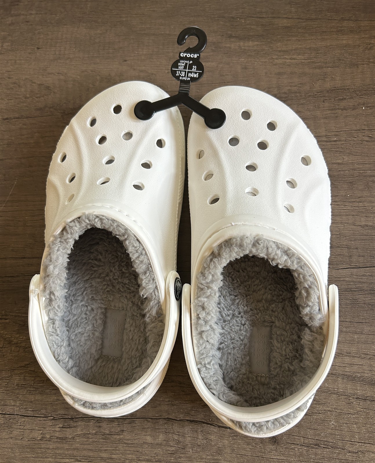 Crocs Baya Lined Clog White Light Gray 205969-11H Adult Size Men 5 Woman 7