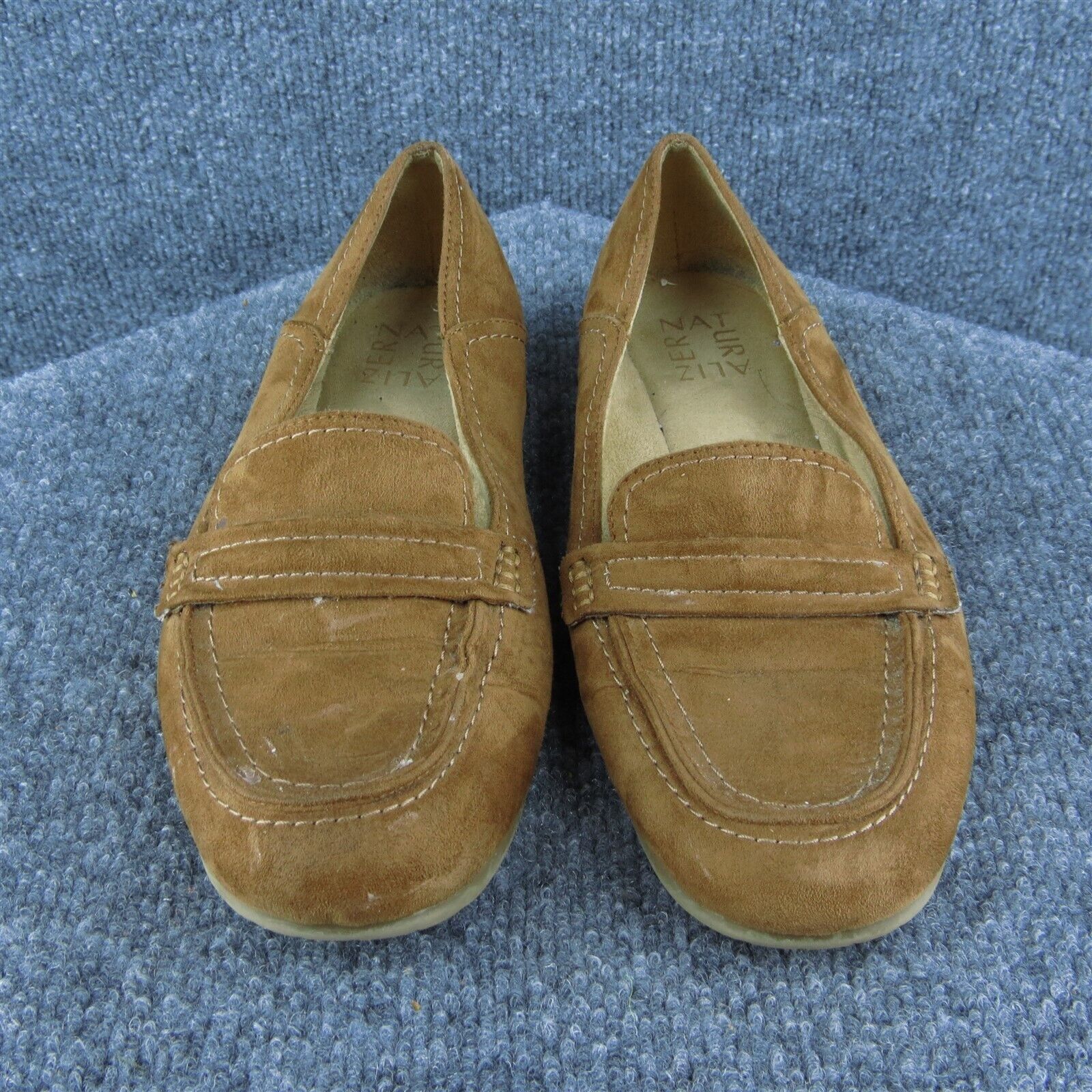 Naturalizer Women Loafer Shoes Dannah Brown Leather Slip On Size 7 Medium (B, M)