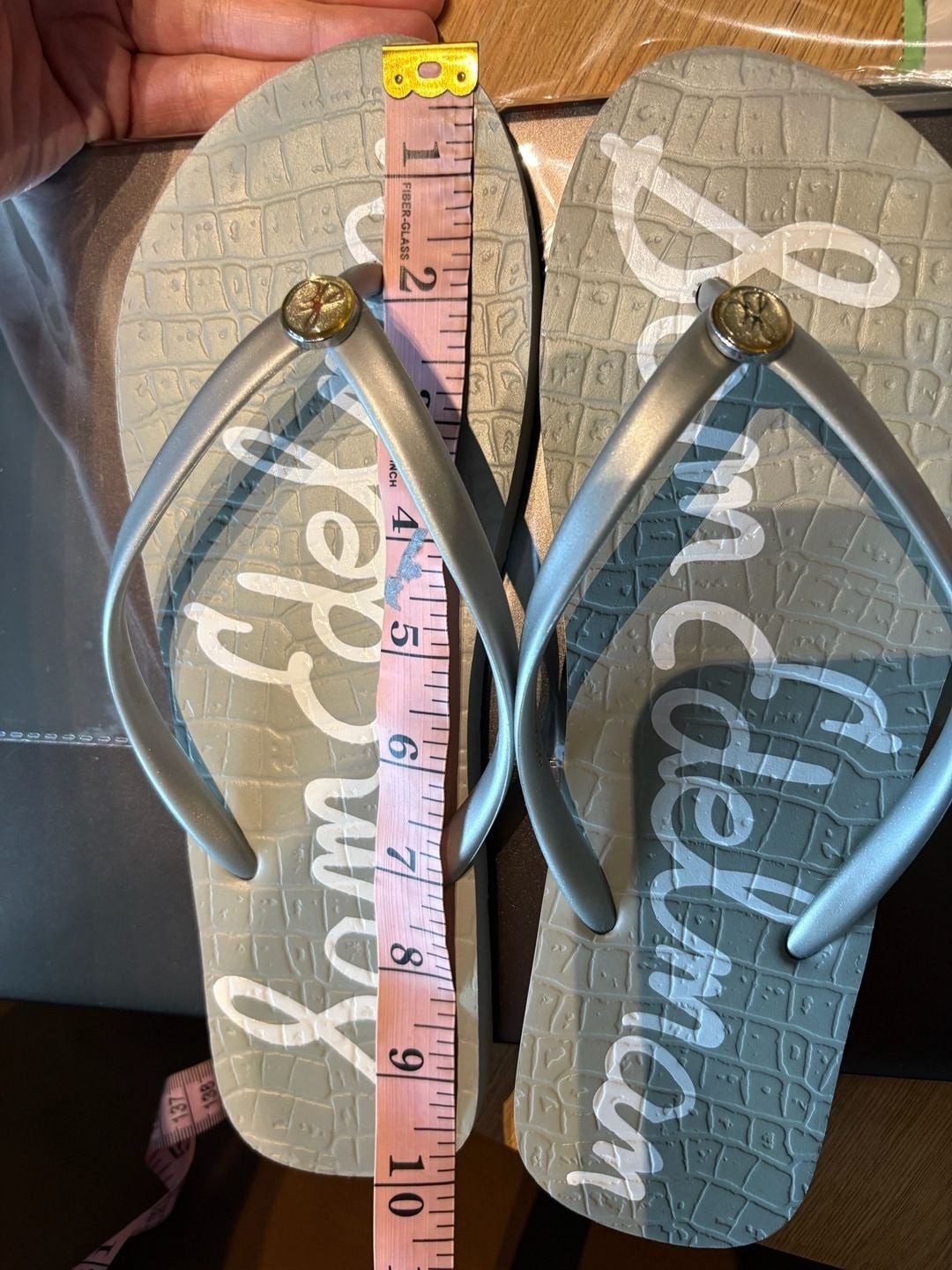 Sam Edelman Croc-Embossed Jelly Flip Flop Sandals