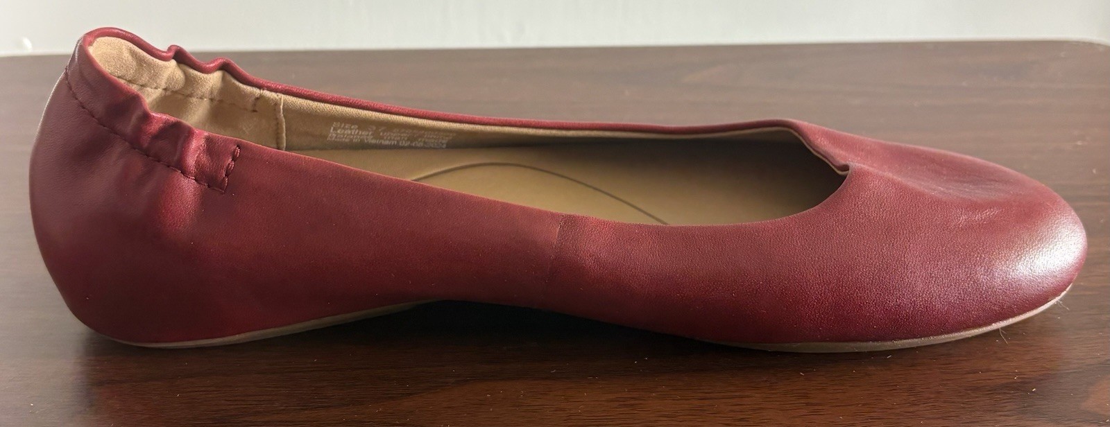 Dansko Women’s Red Leather Ballet Flats Slip-On Comfort Round Toe EU 37