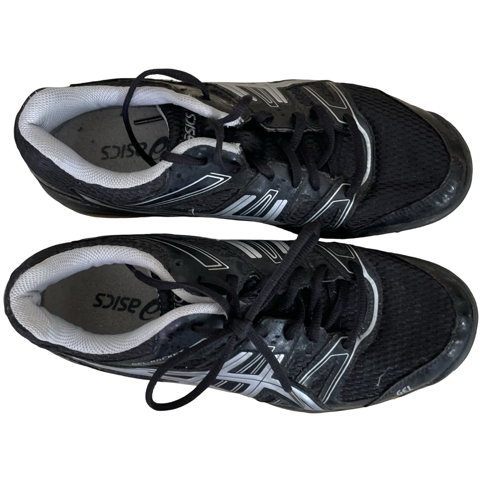 Asics Women’s Size 8 GEL-Rocket 7 Shoes Black Silver B455N