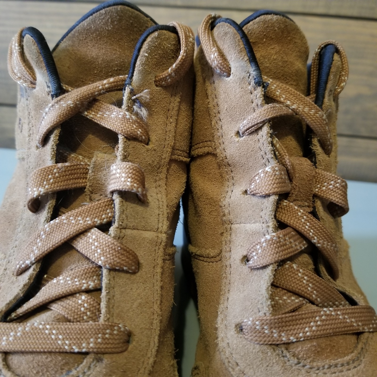 Sorel Evie Sport Wedge Heel Lace Brown Suede Booties Boots Womens Sz 8