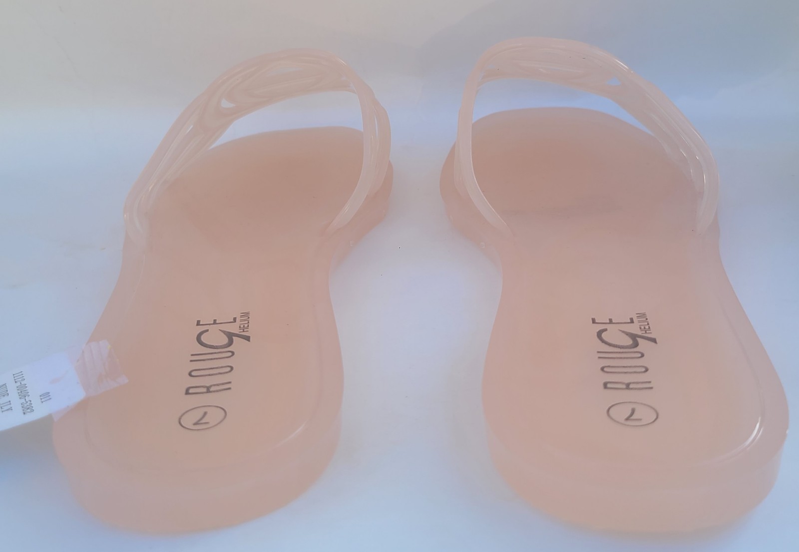 ROUGE Helium Slide Sandals Nude Clear PVC Slip On Flat Solid Women’s 7