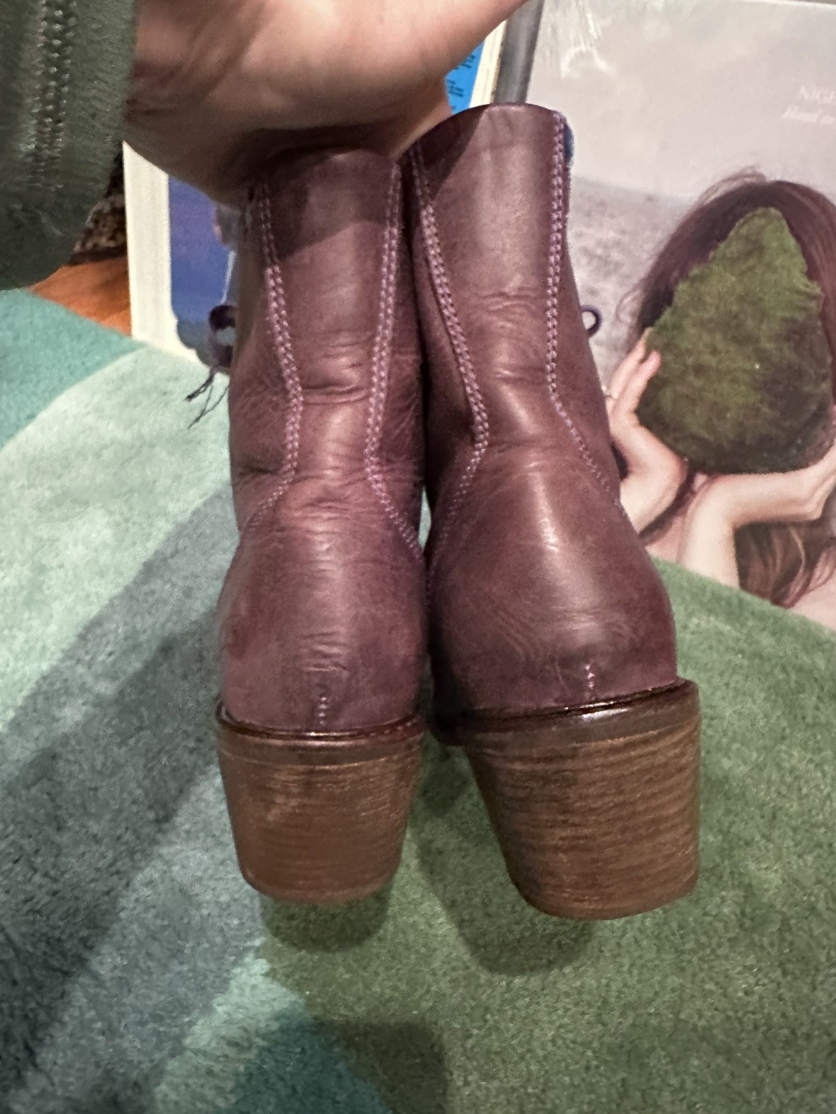 Fluevog EXCELLENT Adriana Nuni purple leather lace-up heeled boot – 11