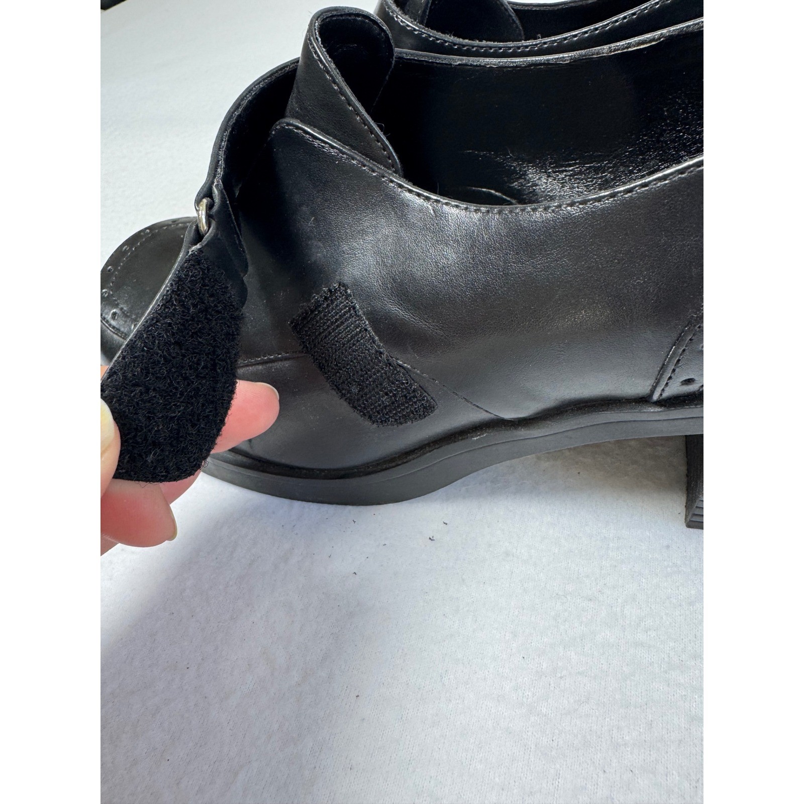 90s Vintage Mudd Womens 10M Platform Loafers Black Chunky Heel Square Toe Figure