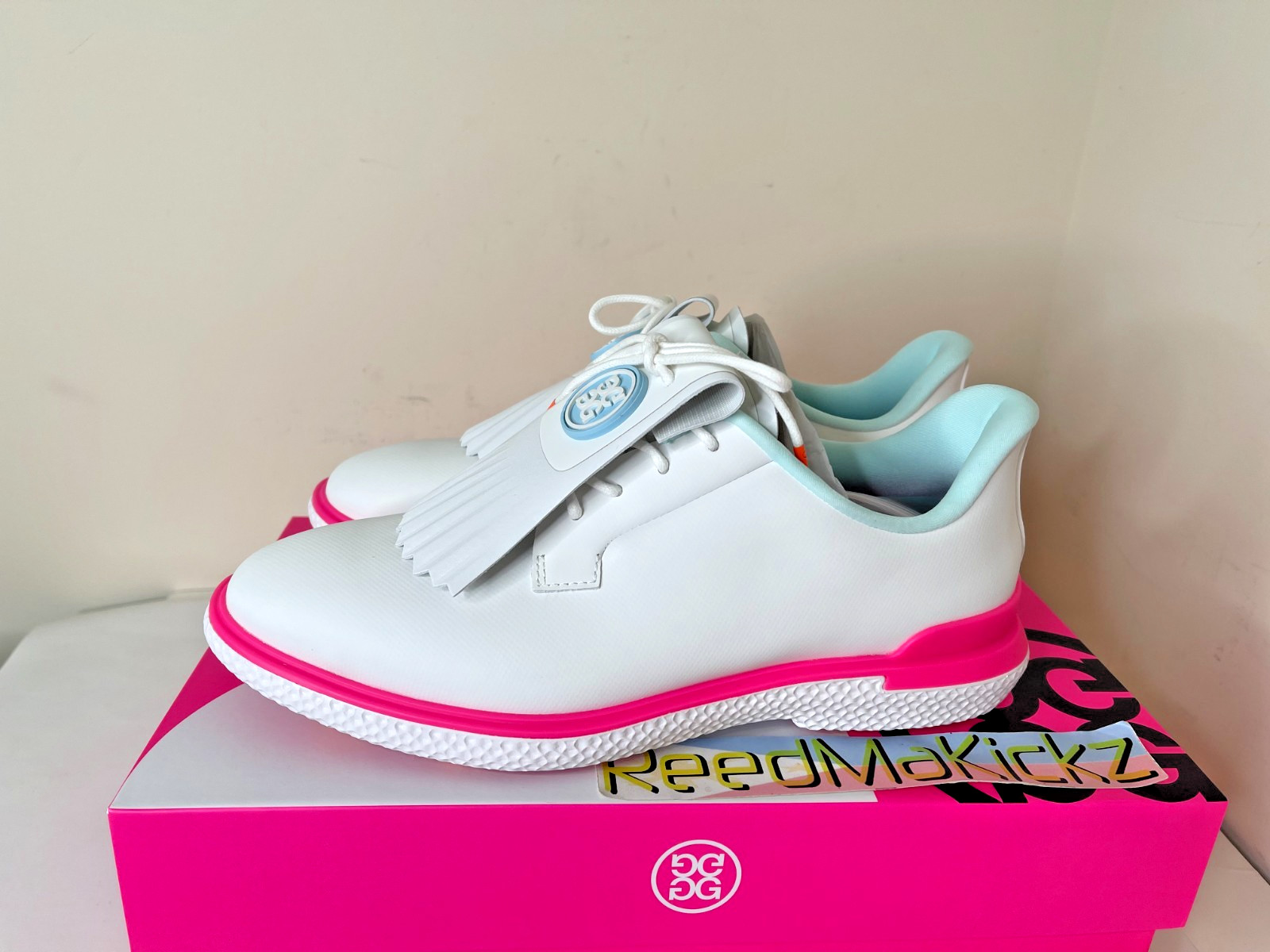 G/FORE GALLIVAN2R KILTIE GOLF SHOES WHITE PINK WOMENS SIZES