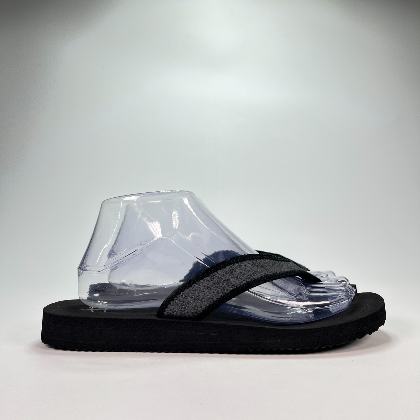 OP Black Gray Flip Flop Sandals Thong Style Comfort Beach Pool Women’s Size 8