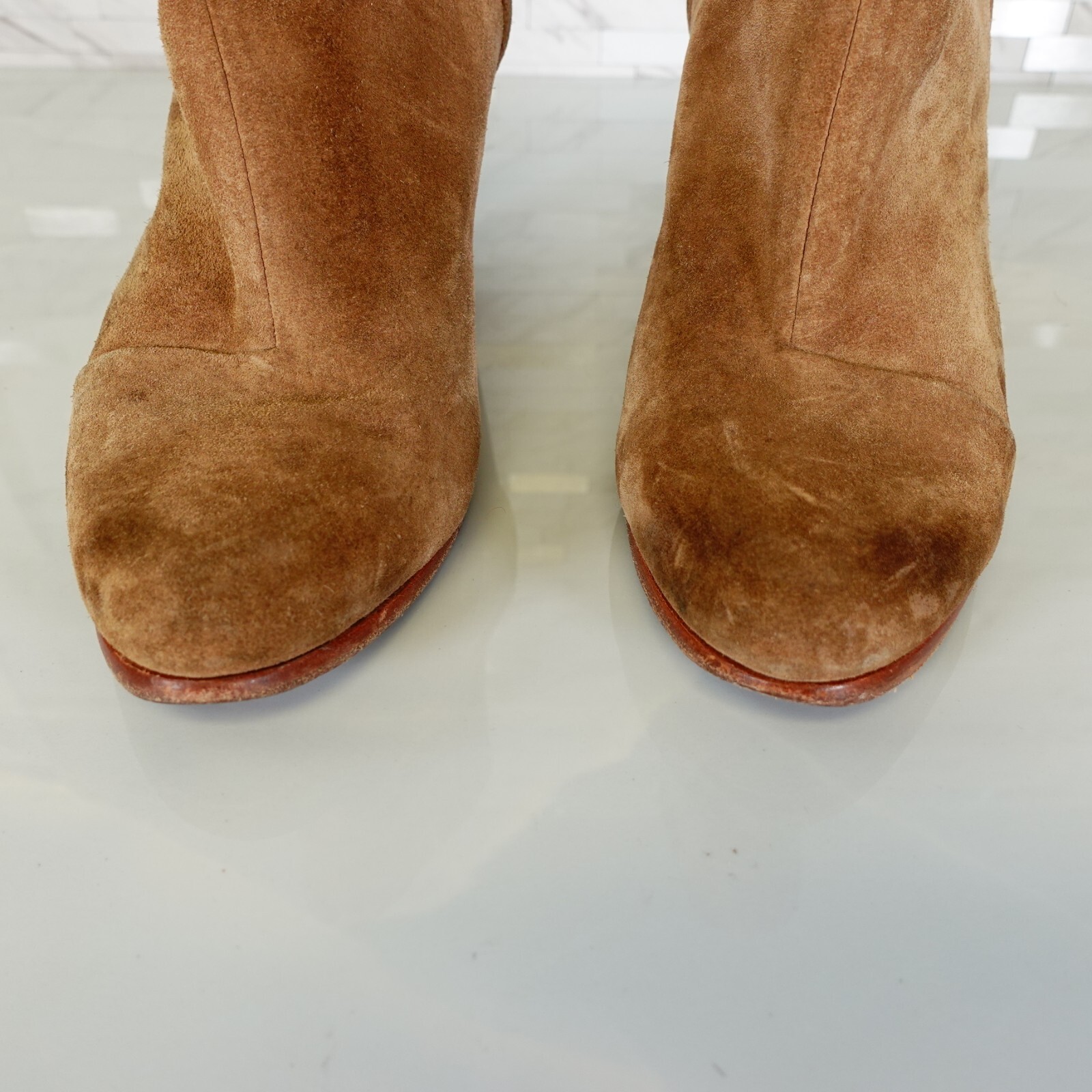 Coastal Cowgirl RAG BONE Boots Womens 6 37 Camel Tan Indie Sleaze Suede Heels
