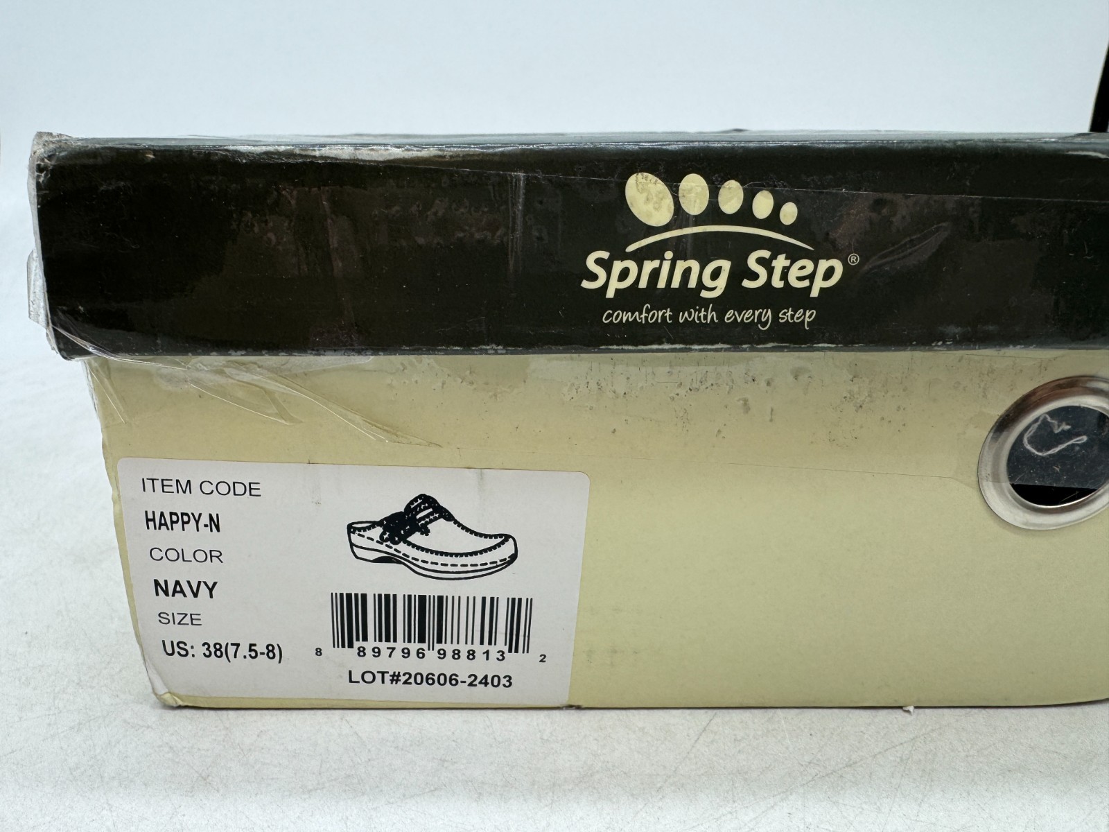Spring Step Happy Women’s Navy Blue Leather Mule Clog Slip-On – 38 EU (7.5-8 US)