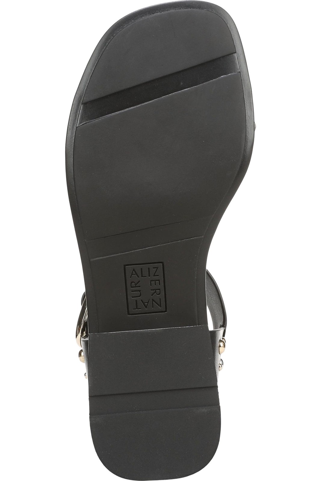 Naturalizer Women’s Brandy Stud T-Strap Buckle Strappy Sandal Black Leather 12W