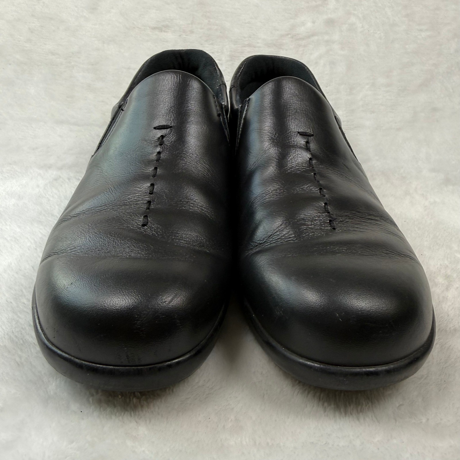 SAS Siesta Womens Black Leather Slip On Comfort Loafers Shoes Size 9-10 USA Made