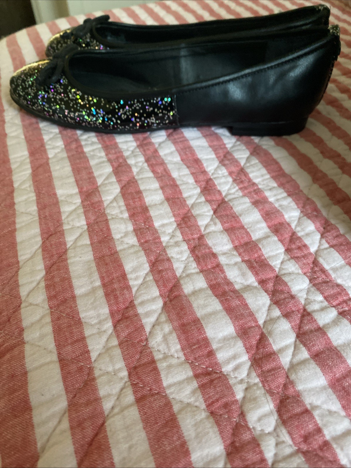Sam Edelman Circus Size 6 Flats Black Patent Leather Glitter Sparkles So Adorbs!