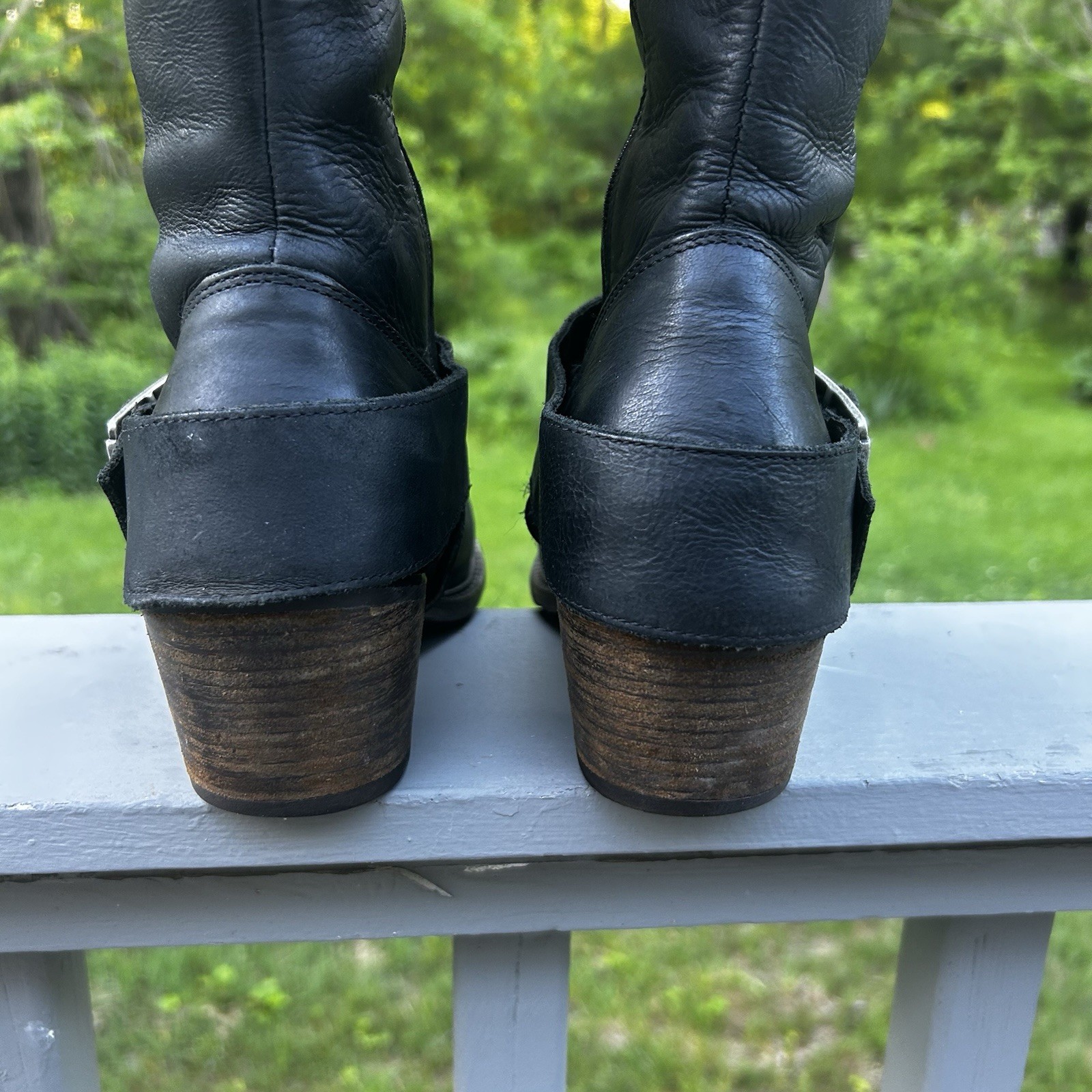 John Fluevog Adriana Luna Tall Buckled Leather Riding Boots *SEE SIZE NOTES!*