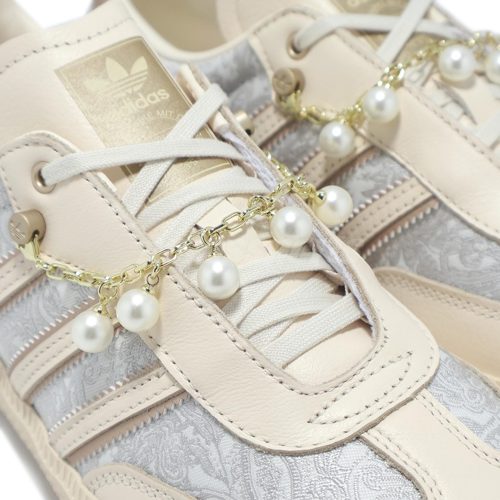 adidas Originals Samba OG W Pearl Wonder White Gold Silver Women Casual JQ2616