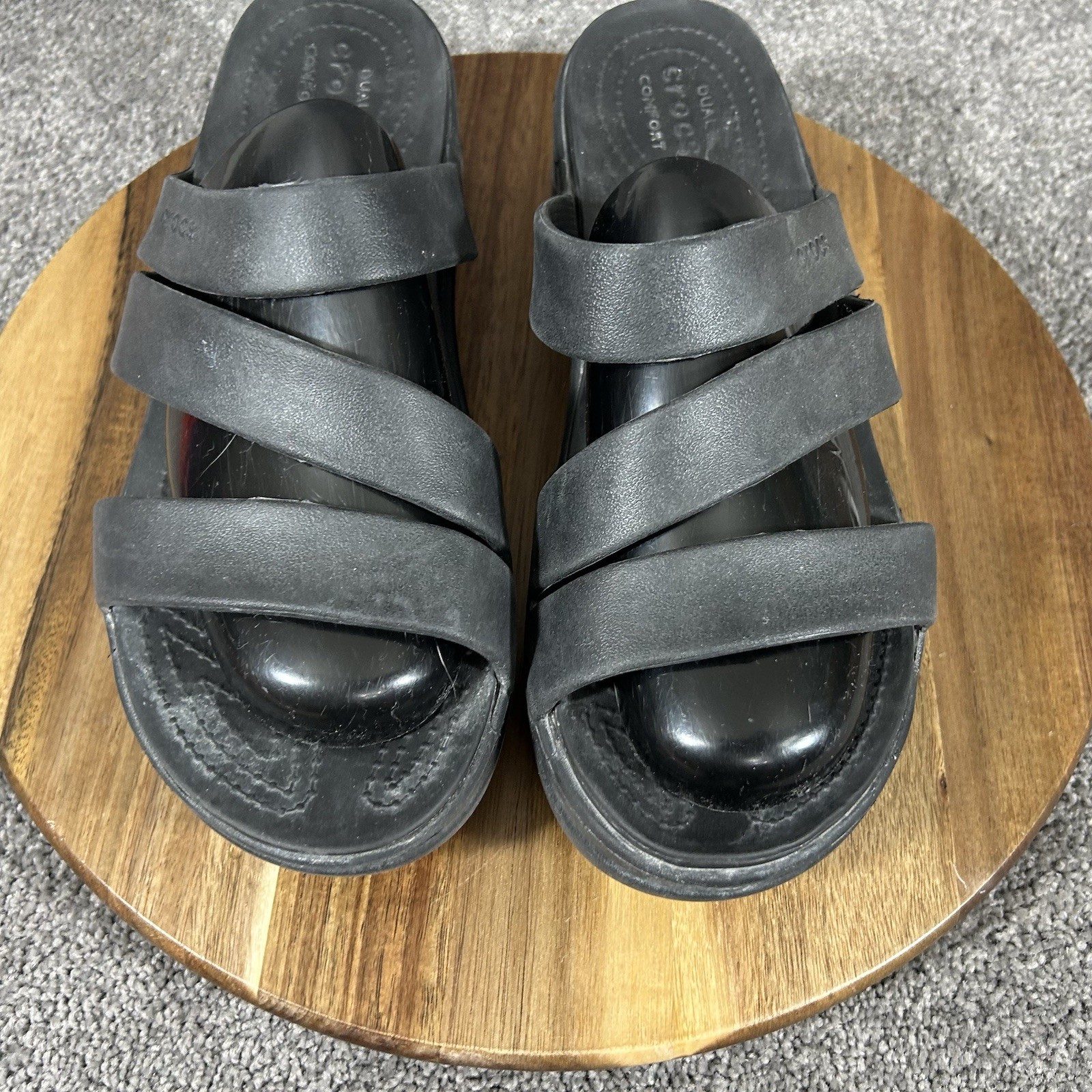 Crocs Getaway Strappy Women’s Size 10 Black Classic Slip On Comfy Sandals Used