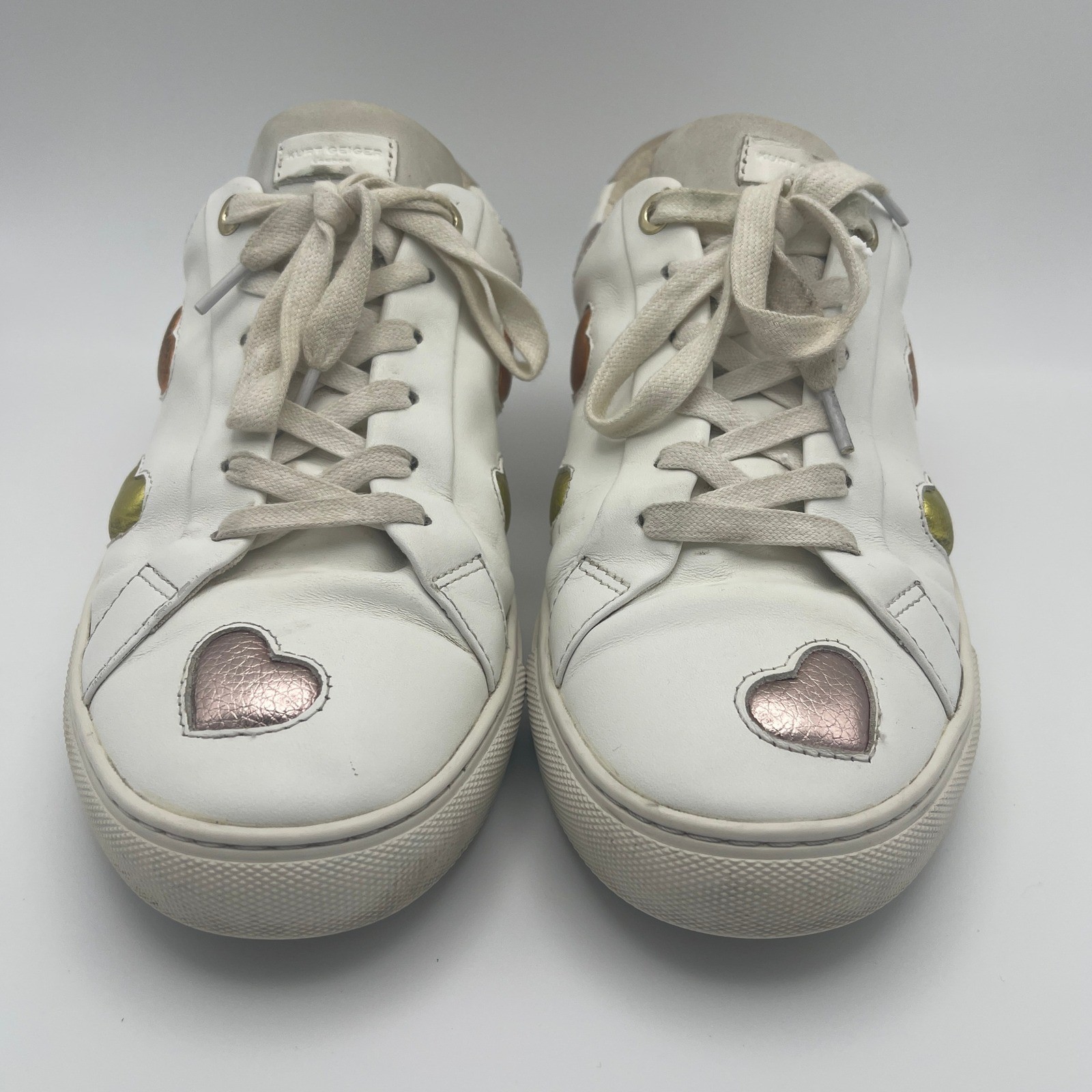 Kurt Geiger London Lane Euro 42 Love White Multicolor Puffy Hearts Sneakers