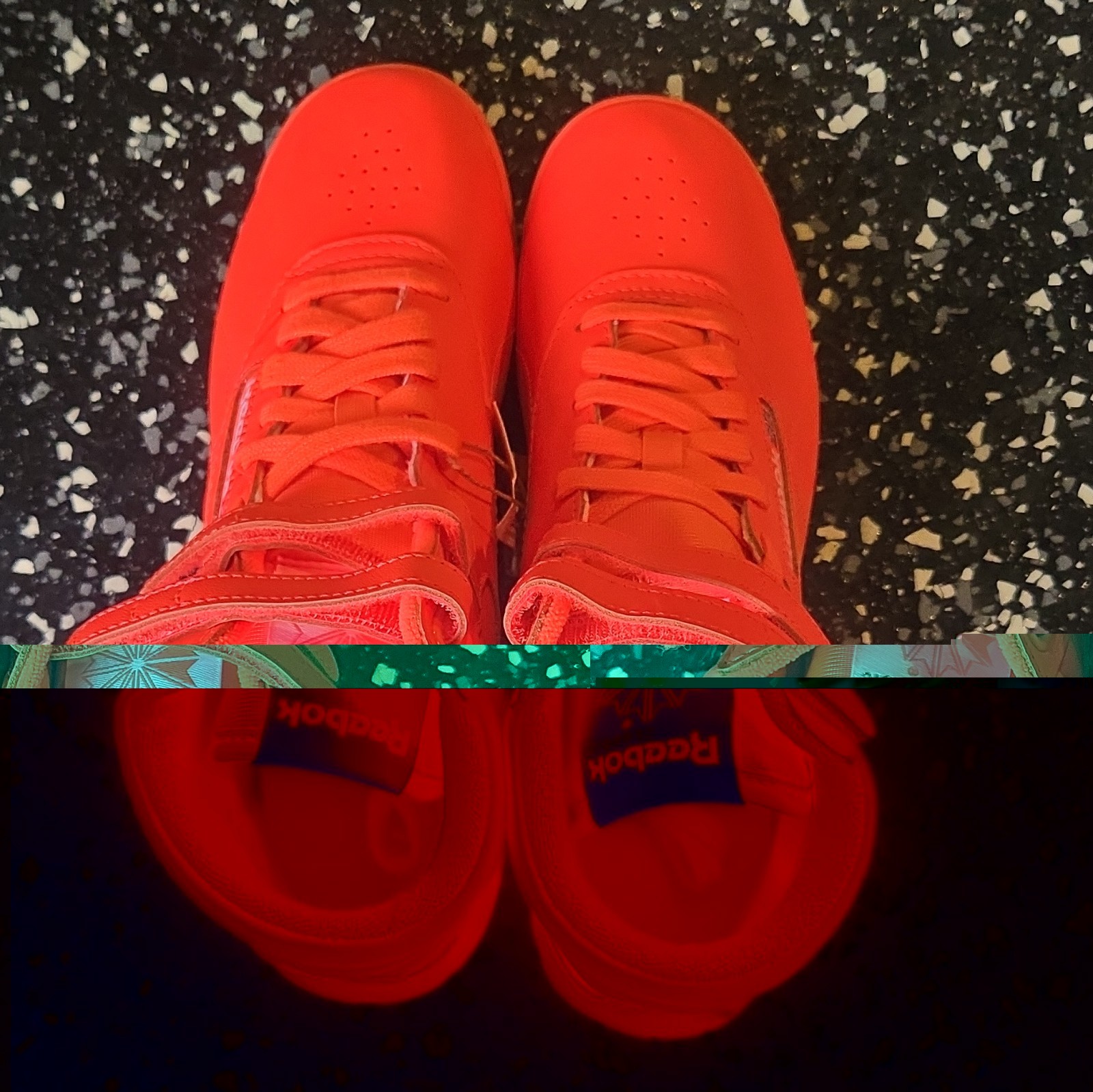 Reebok Freestyle Orange Flare W Women’s Leather Lace-Up Mid Top Sneakers GW7171