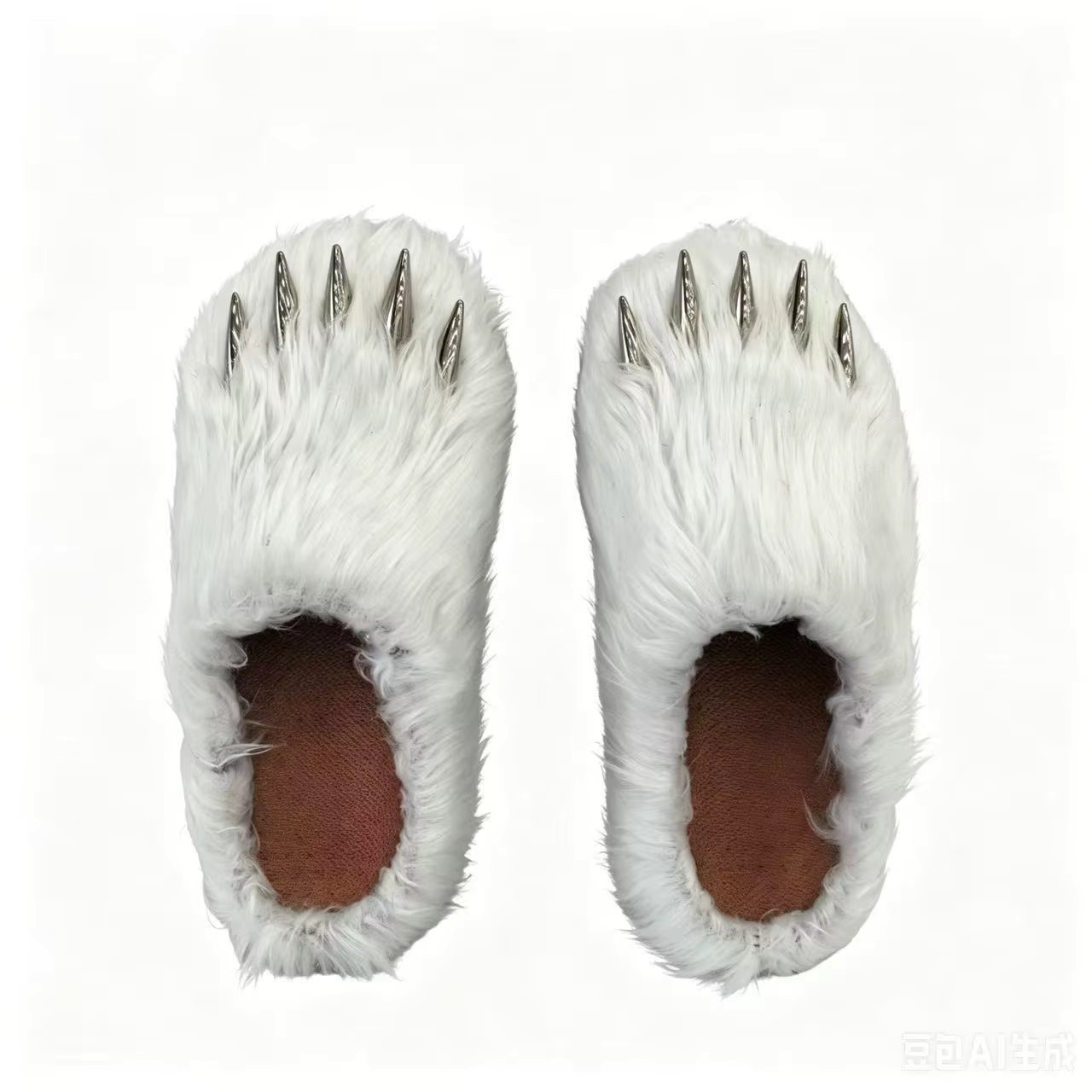 Fur Bear Claws Slides Custom Plush Mules Summer Sandals with Logo