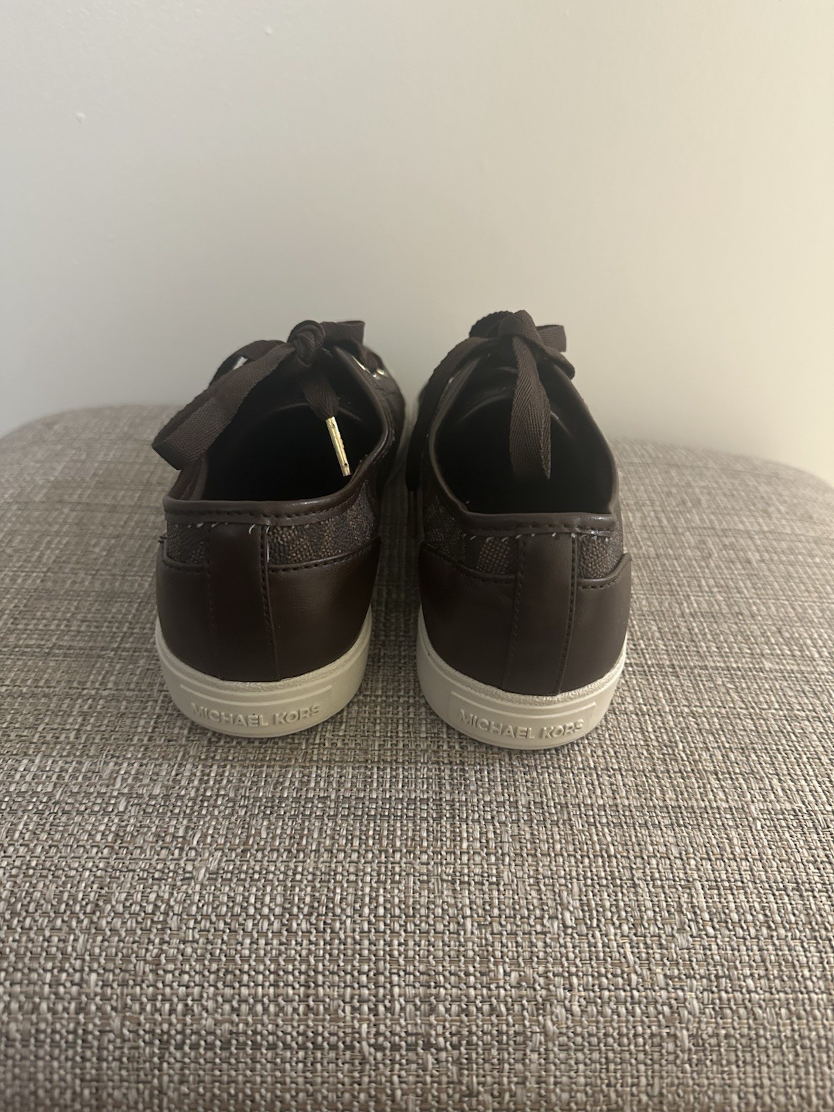 MICHAEL Kors women Brown Logo Low Top Lace-Up Sneakers Casual Athletic