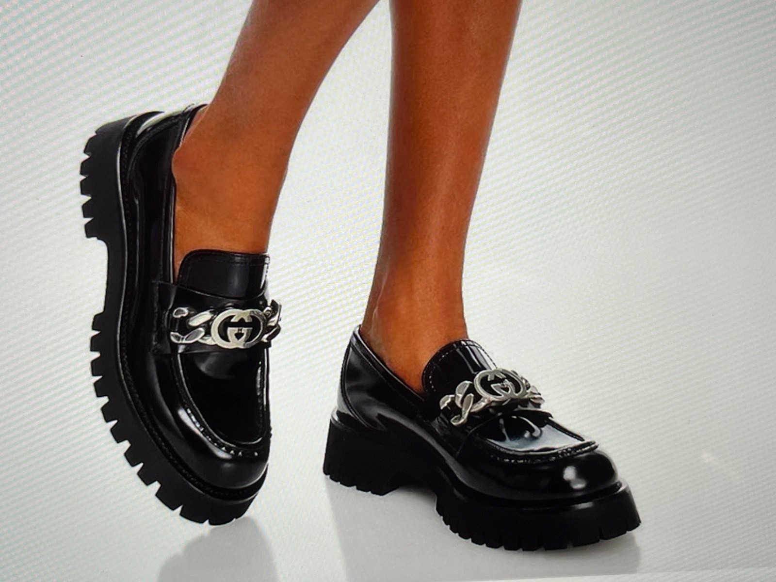 Gucci Jeanne Marmont GG Logo Silver Chain Loafer Size:40 No International Buyers