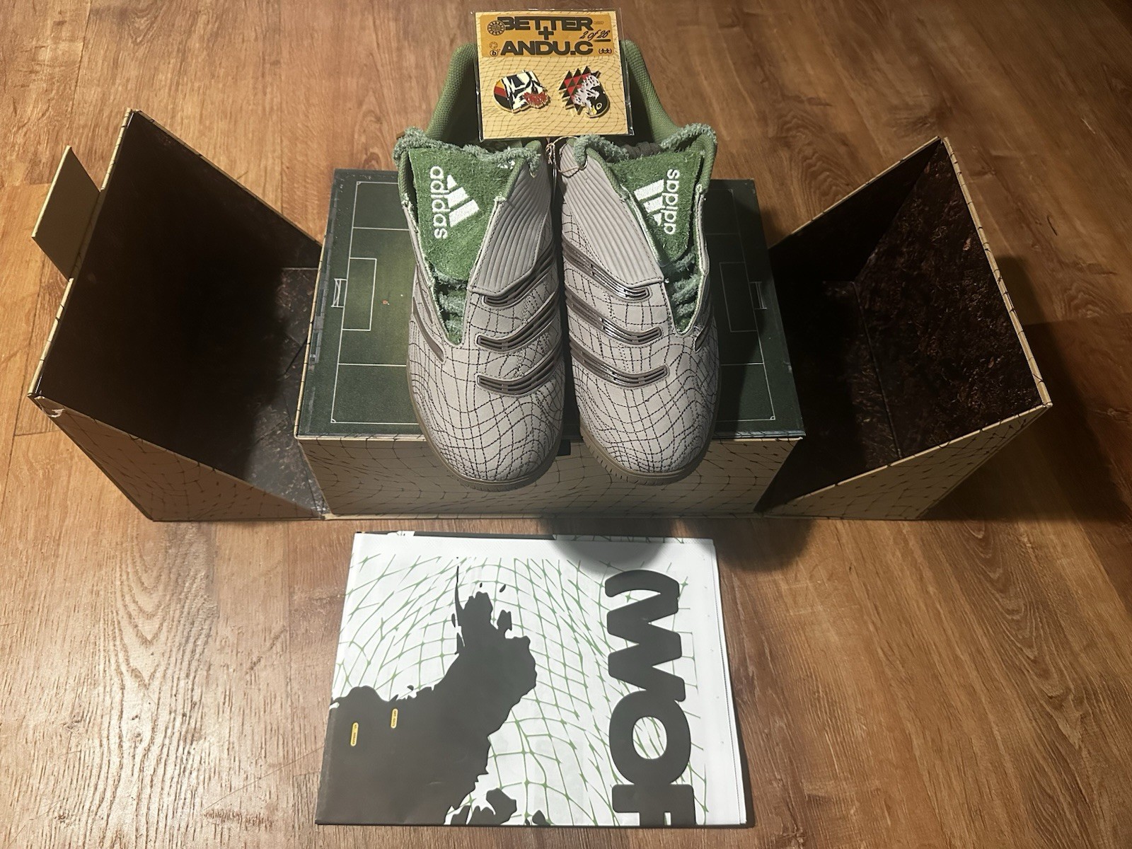 adidas Predator Sala x better+ x Andu.C Men’s Gray Green Lace-Up Low Top