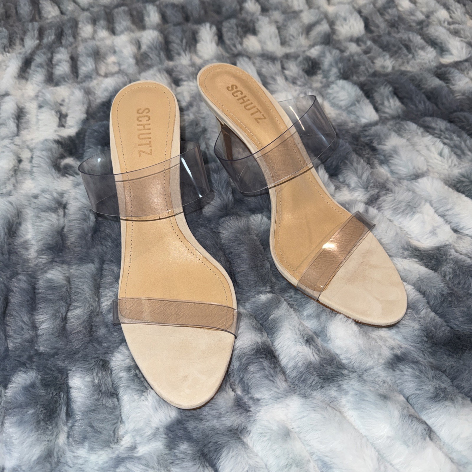 NEW! Viviany High Heels Clear Transparent Pumps Sandals Womens Size 10 Med Nude