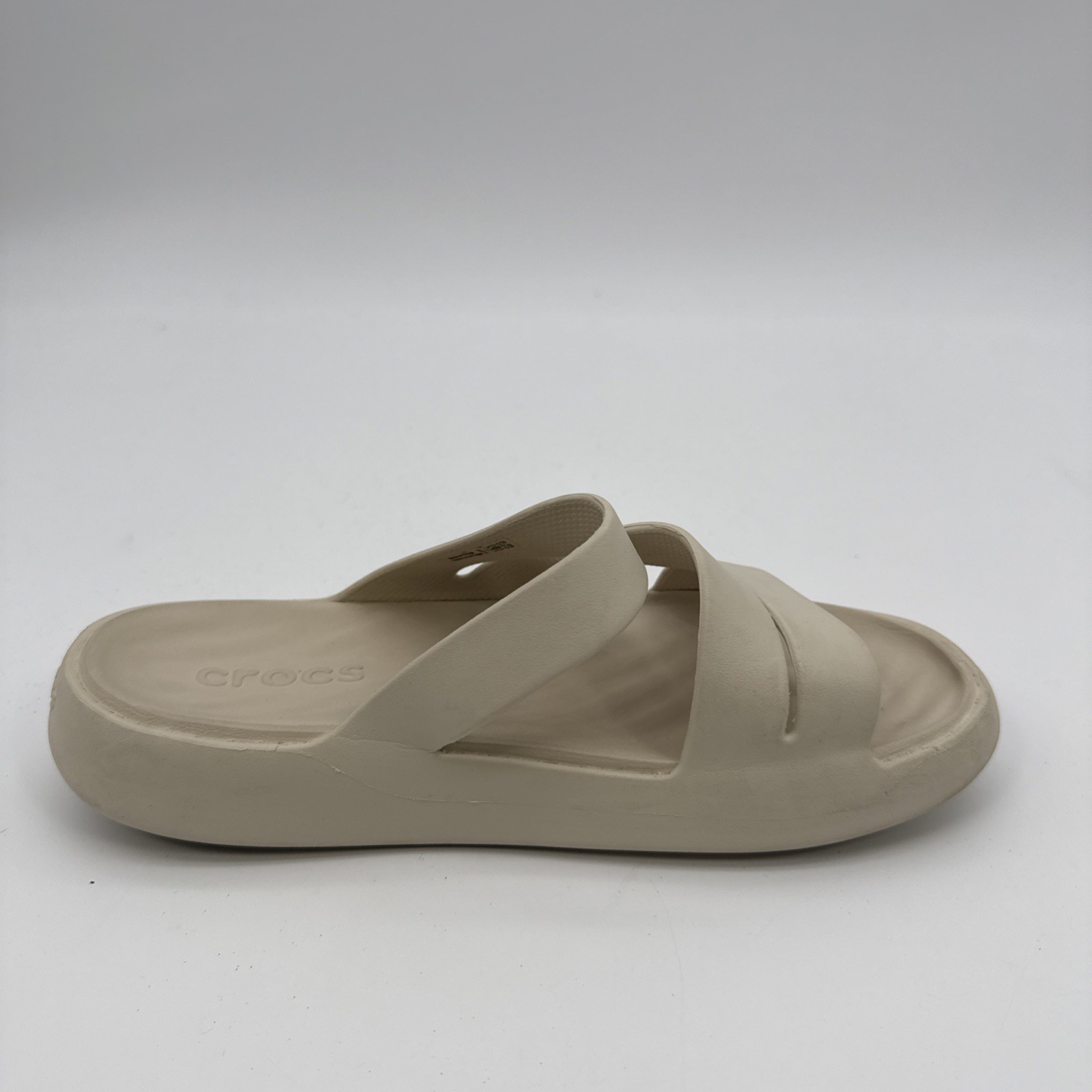 Crocs Getaway Platform Rubber Slip On Strappy Sandal Off White Women’s Size US 7