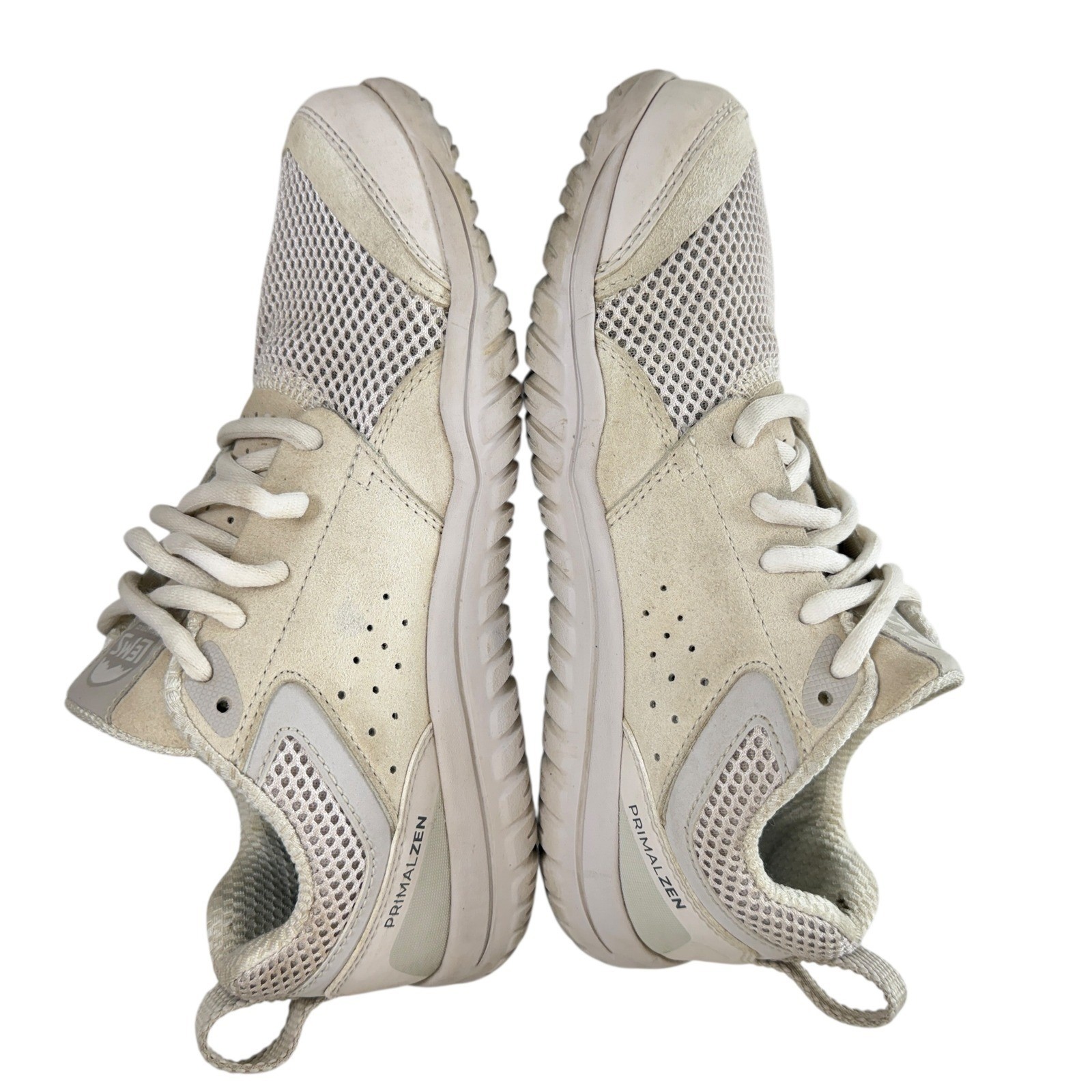 Lems Primal Zen Barefoot Sneakers Women Size 7 White Sand Mesh Suede