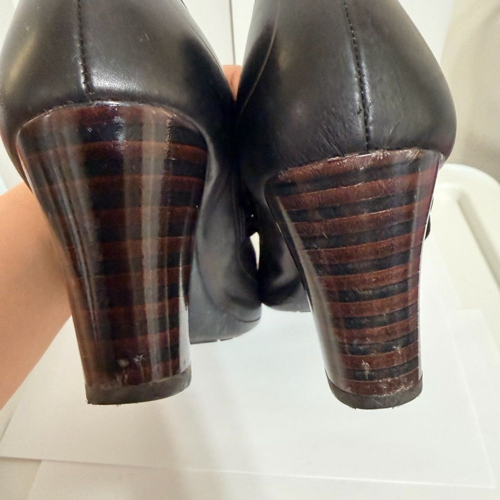 Camper Black Leather Mary Jane Block Heel EU 41 US 10–10.5