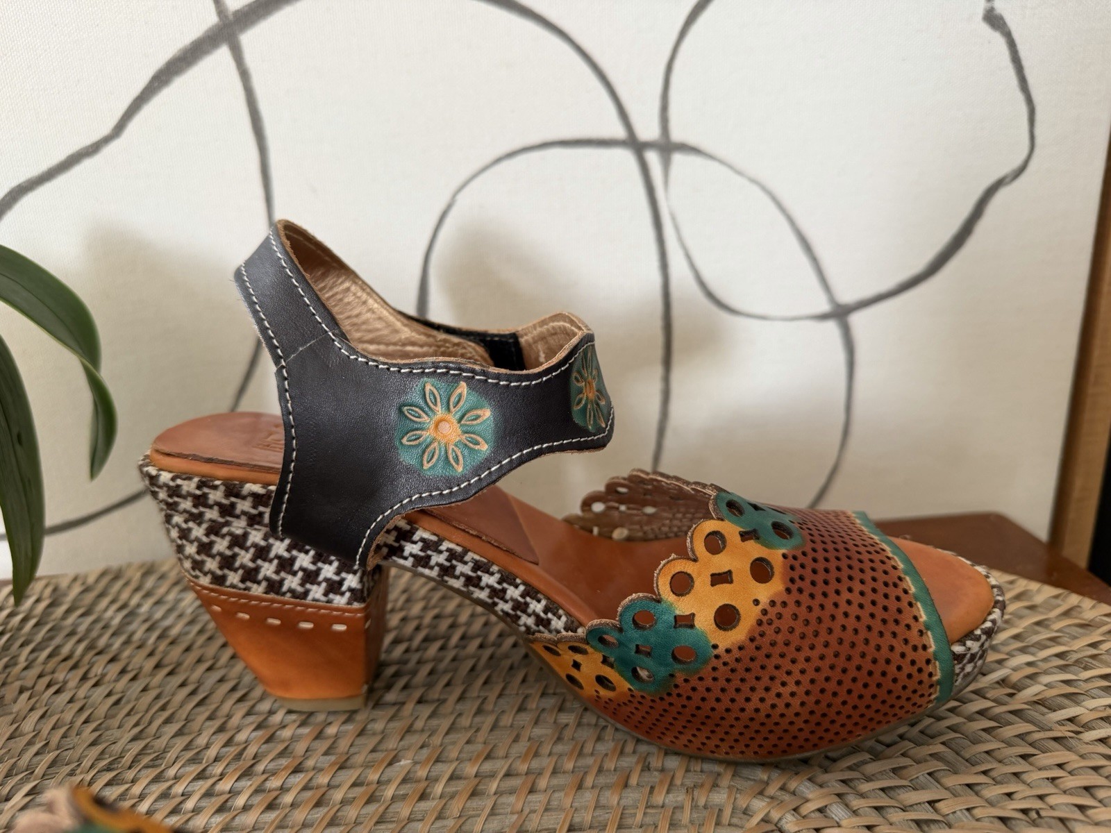 L’Artiste By Spring Step Jive Boho Chunky Festival Sandals Shoes Womens 36/ 6