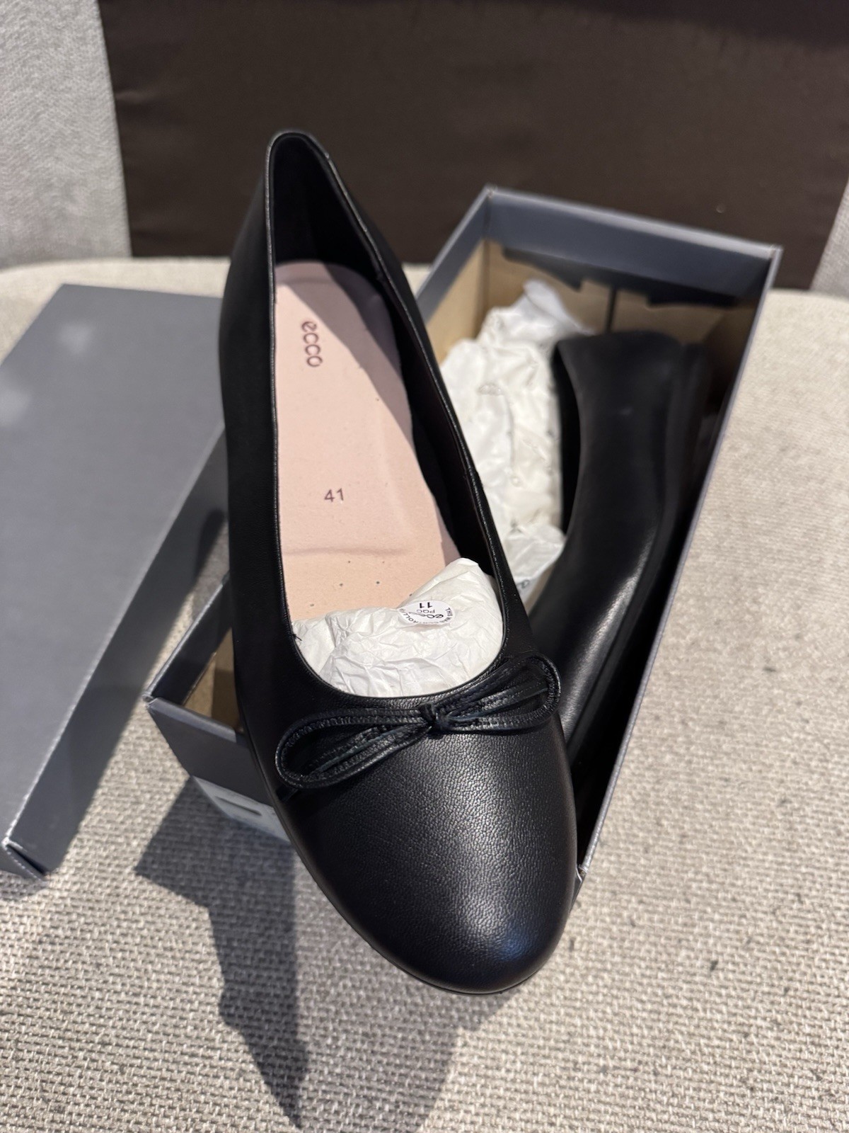 Ecco Women’s Touch Ballerina 2.0 Ballet Flat Black Size EU41 US10-10.5
