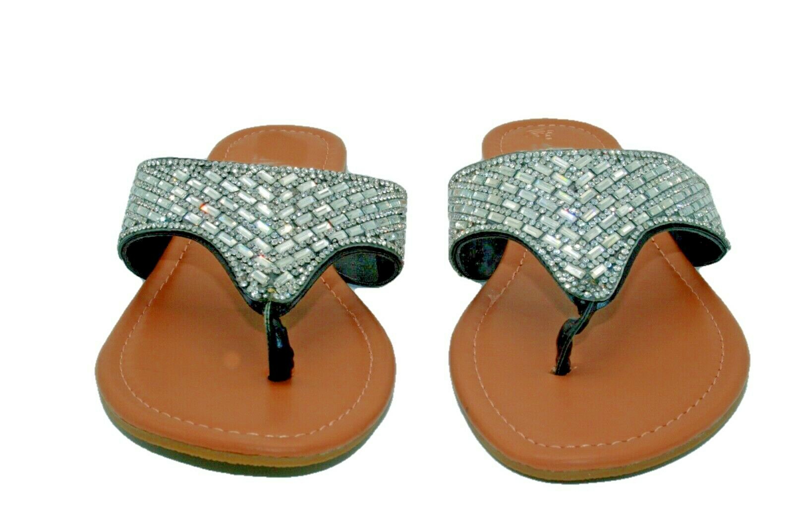 Women’s Open Toes Thong Rhinestone Upper Sandals 6 7 8 9 10 11
