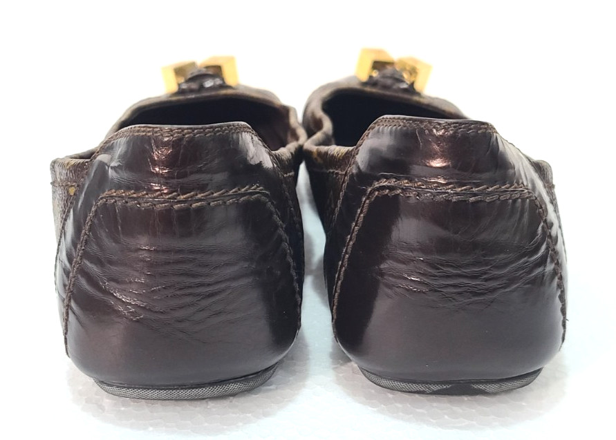 Louis Vuitton Monogram Canvas Ballet Flats Gold Cubes Dice EU 40.5 US 10
