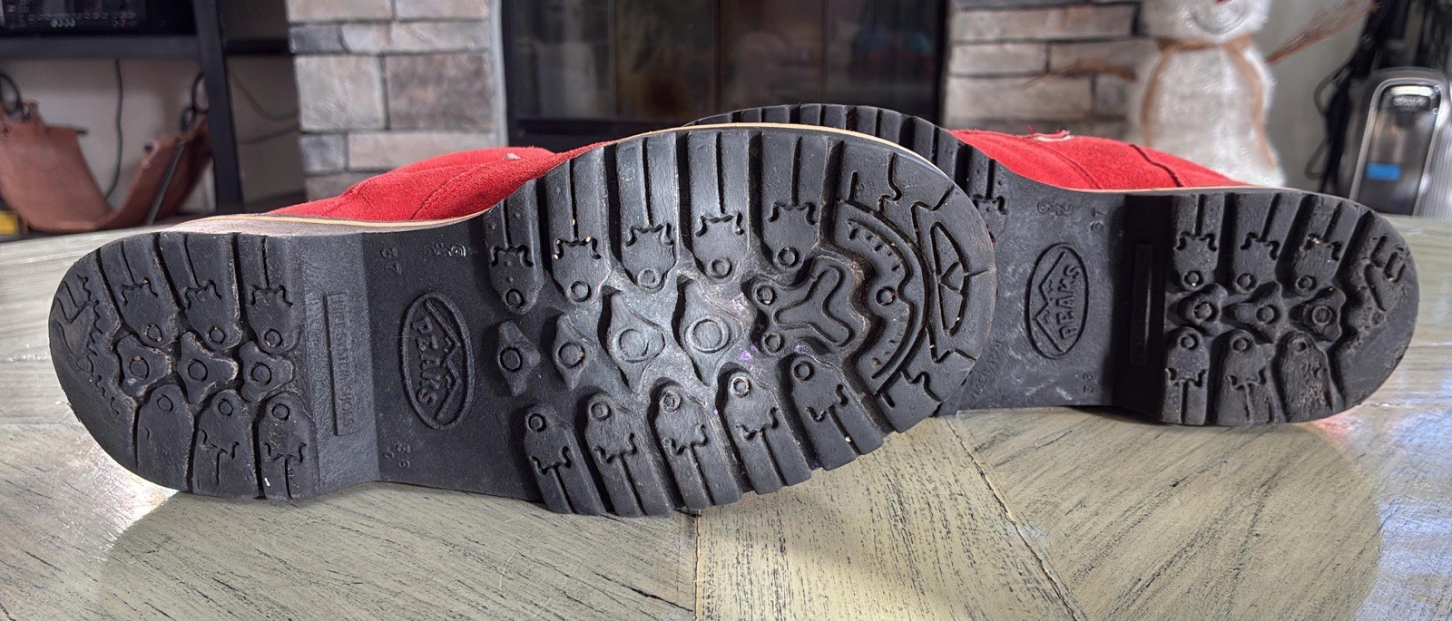 GEIER WALLY Austria Red Suede Metal Buckle Combat Boots Hiking Womens Size 7