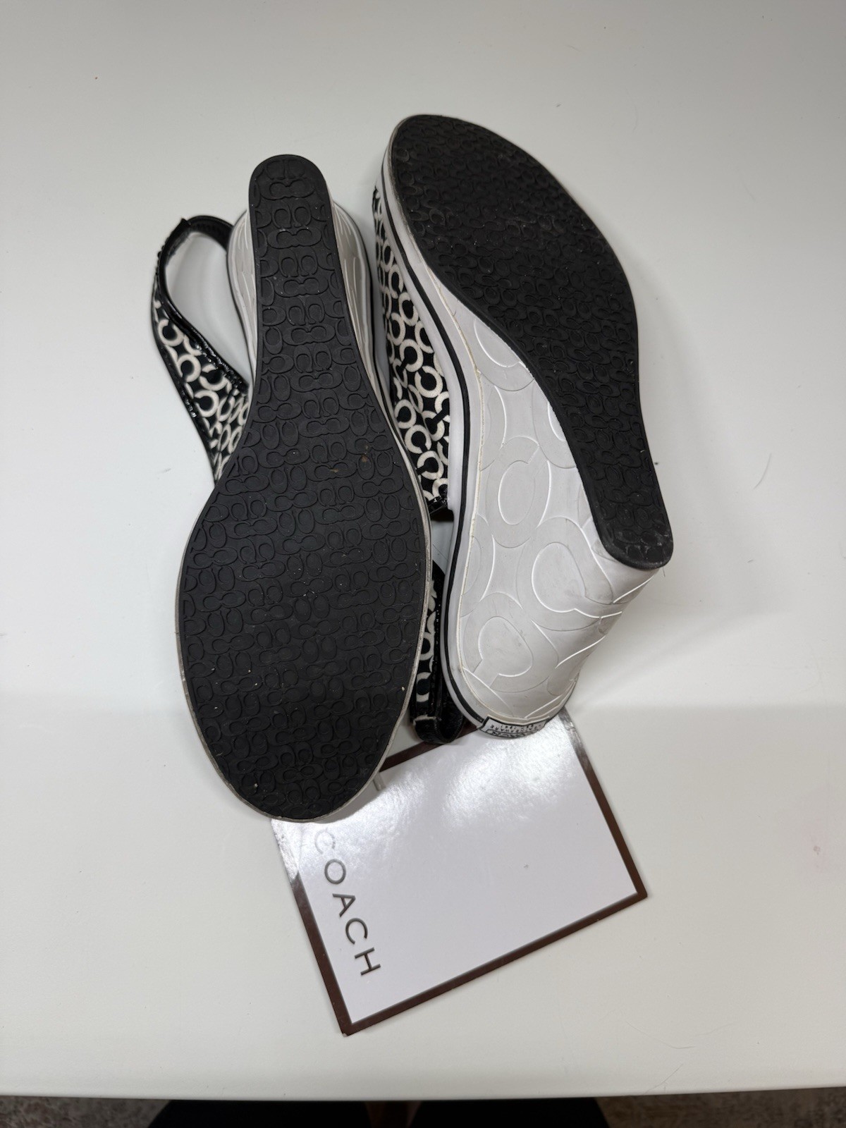 Coach Signature Slingback Wedge Sandals