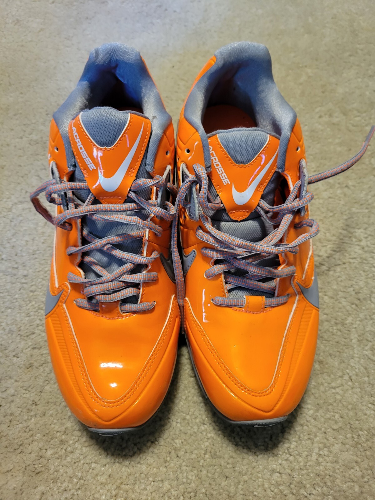 Nike Womens Air SpeedLax Turf Lacrosse Cleats Orange Gray 624977-800 2013 Sz 10