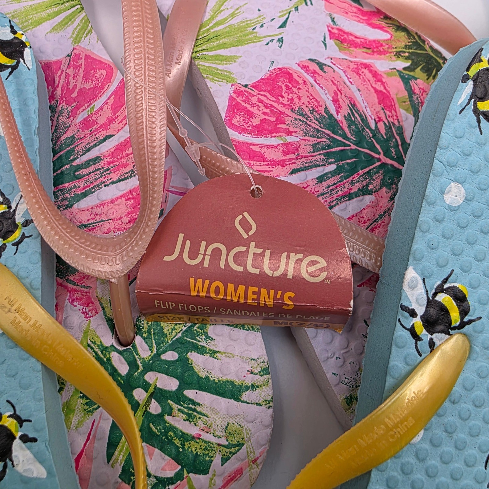 Lot of 10 Juncture Womens Flip Flops Sandals Summer Prints Bee Starfish NWT