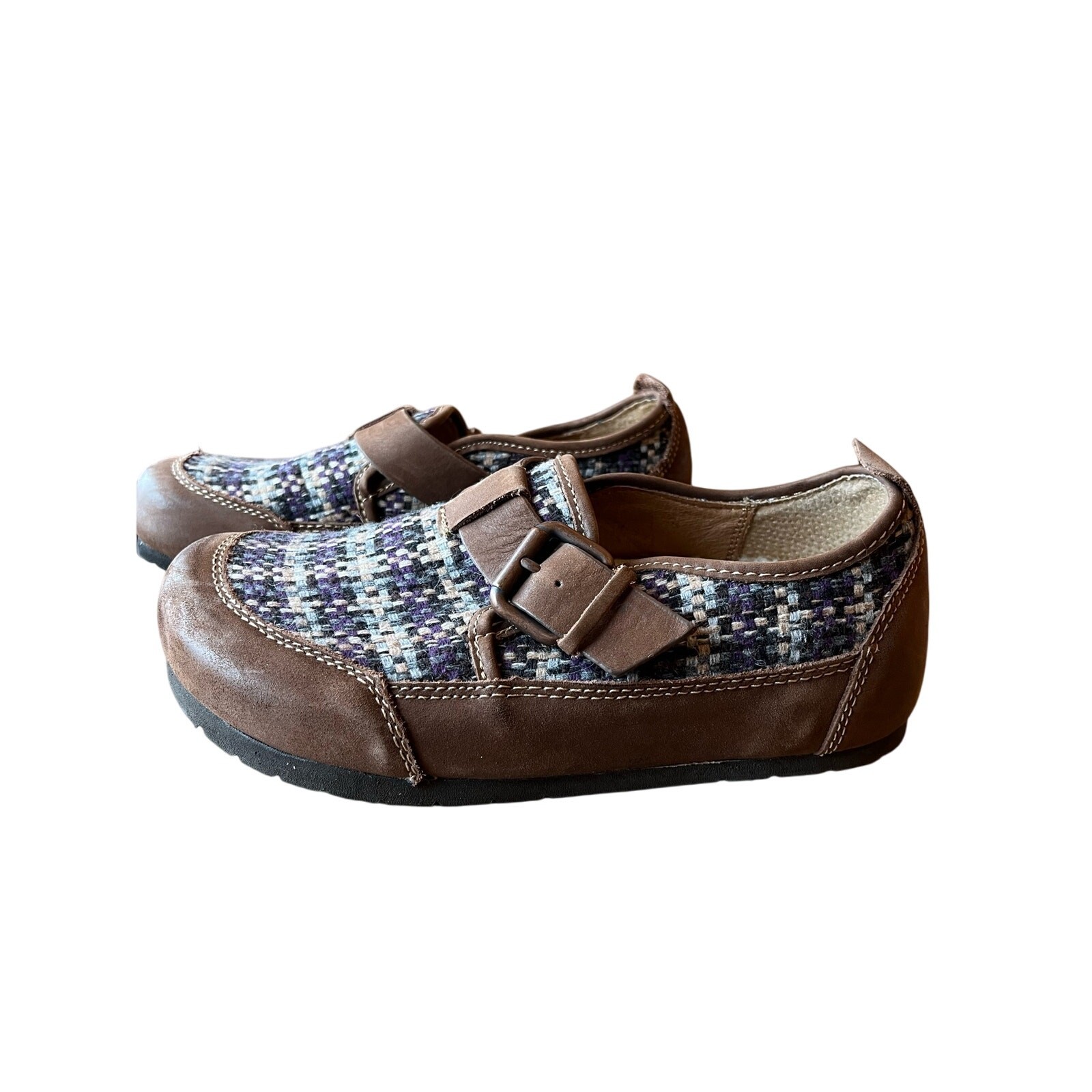 Sofft Slip On Shoes Women’s Size 6 Leather Tweed Shearling Lined Comfort P;aid